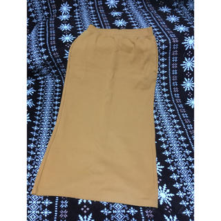 ユニクロ(UNIQLO)のオレンジ黄色リブ　タイトスカート(ロングスカート)