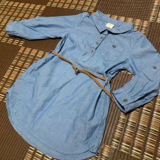 エイチアンドエム(H&M)の【美品】H＆M★ダンガリーシャツ★シャツワンピース★ワンピ★女の子(ワンピース)