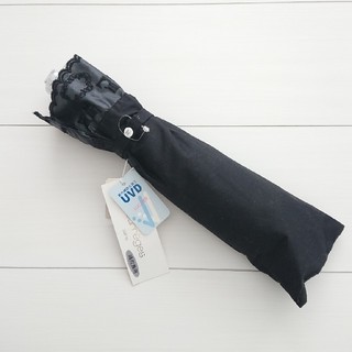 クレージュ(Courreges)のラ&リさま専用 クレージュ 折り畳み傘 晴雨兼用 黒 日傘 レース 新品(傘)