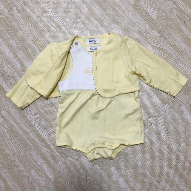 baby Dior(ベビーディオール)の専用☆たまご色セットアップ キッズ/ベビー/マタニティのベビー服(~85cm)(カバーオール)の商品写真