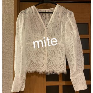 【新品未使用】mite  レースカーディガン(カーディガン)