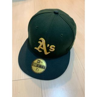 ニューエラー(NEW ERA)のNEW ERA帽子　グリーン　59FIFTY 7 1/2(59.6cm)(キャップ)