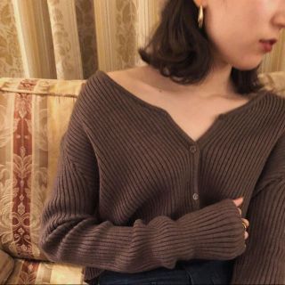 カスタネ(Kastane)のpapermoon brown short cardigan(カーディガン)