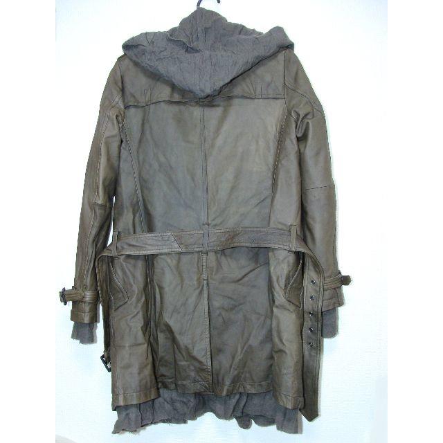 SHELLAC(シェラック)のSHELLACシェラックレイヤードオイルドレザー羊皮革シープベルトトレンチコート メンズのジャケット/アウター(トレンチコート)の商品写真