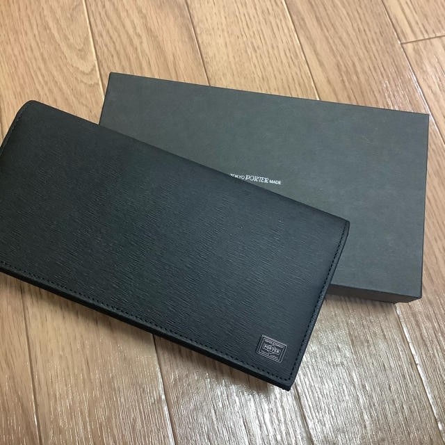 PORTER(ポーター)の新品　箱付き　PORTER ポーター カレント 長財布 牛革 本革 レザー　黒 メンズのファッション小物(長財布)の商品写真