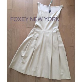 フォクシー(FOXEY)のフォクシー ニューヨーク　フェイクレザー ワンピース(ひざ丈ワンピース)