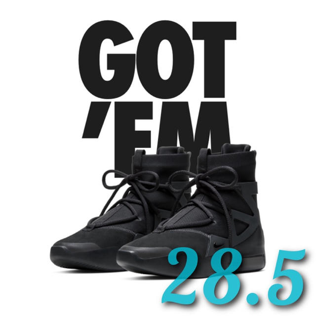 NIKE AIR FEAR OF GOD 1 TRIPLE BLACK 28.5