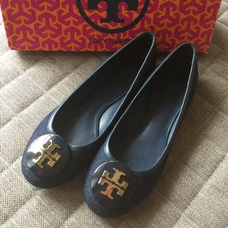 トリーバーチ(Tory Burch)の正規品　美品　￥３７８００　トリーバーチ　デニム　フラットシューズ(バレエシューズ)