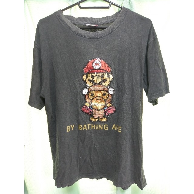 A BATHING APE(アベイシングエイプ)のA BATHING APE エイプ×マリオ コラボ XL 半袖 黒 Tシャツ メンズのトップス(Tシャツ/カットソー(半袖/袖なし))の商品写真