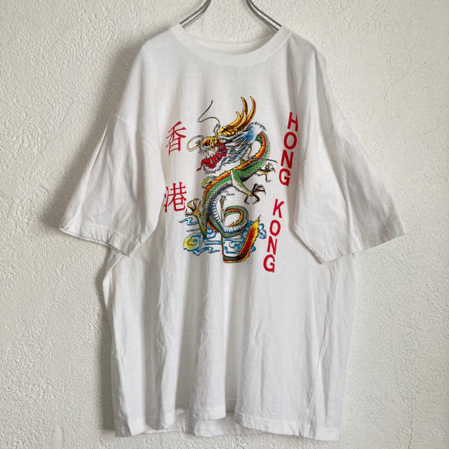 ビンテージ 90s XXL ロゴ プリント 白 ビック Tシャツ 美品