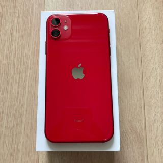 アイフォーン(iPhone)のiPhone 11 128GB simフリー　レッドred(スマートフォン本体)