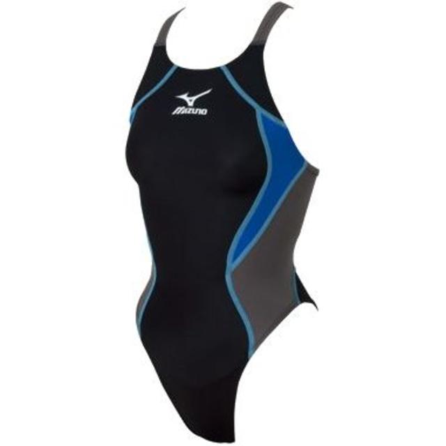 カラーミズノ女子競泳水着フィットオーラSS(85OD-220)ブラック×ブルー