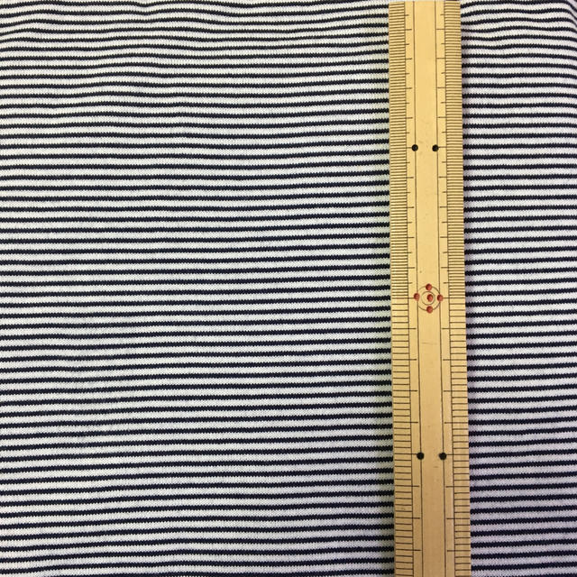 Rick Rack 細ボーダーニット 生地幅155cm×1m 白地にネイビーの通販 by ふっくらこ's shop|ラクマ