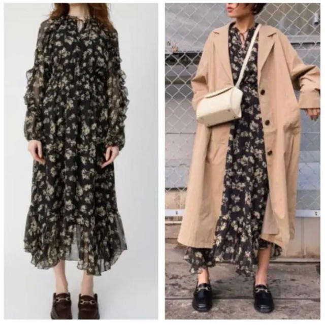 moussy(マウジー)の深田恭子着用♡DENSE FLOWER DRESS レディースのワンピース(ロングワンピース/マキシワンピース)の商品写真