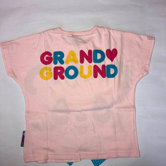 GrandGround(グラグラ)の【値下げ】ハッピィフェイスTピンク100 キッズ/ベビー/マタニティのキッズ服女の子用(90cm~)(Tシャツ/カットソー)の商品写真