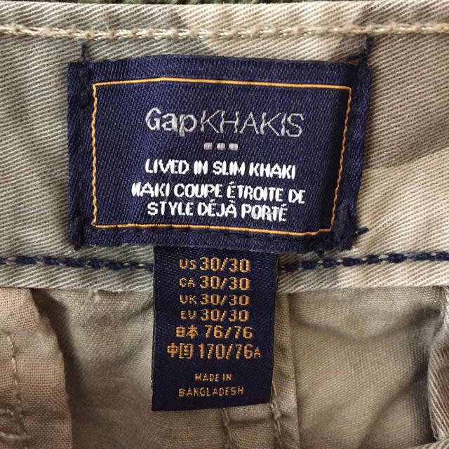 GAP(ギャップ)のGAP KHAKIS 30 綿100  メンズのパンツ(ワークパンツ/カーゴパンツ)の商品写真