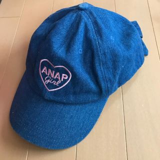 アナップキッズ(ANAP Kids)のANAP girl  女児　キャップ　後ろリボン　デニム(帽子)