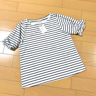 スコットクラブ(SCOT CLUB)のお値下げ　BOOGIE WOOGIE  袖リボンボーダー Tシャツ　新品(Tシャツ(半袖/袖なし))