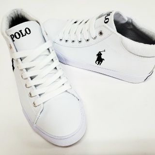 ポロラルフローレン(POLO RALPH LAUREN)の最新モデル！ポロラルフローレンスニーカー　ホワイト　23cm(スニーカー)