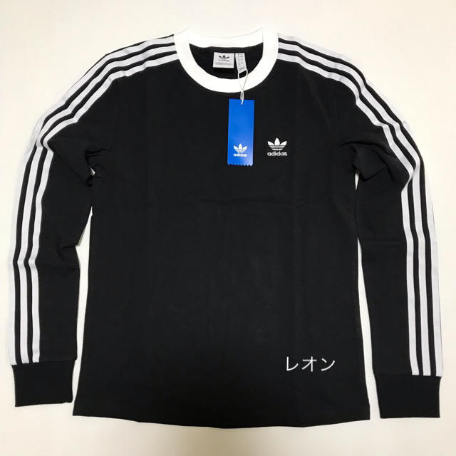 adidas(アディダス)の【レディースＬ】黒　3ストライプ　ロングスリーブＴシャツ レディースのトップス(Tシャツ(長袖/七分))の商品写真