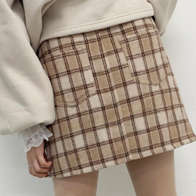 one after another NICE CLAUP(ワンアフターアナザーナイスクラップ)のアソートチェック台形スカート apres jour レディースのスカート(ミニスカート)の商品写真