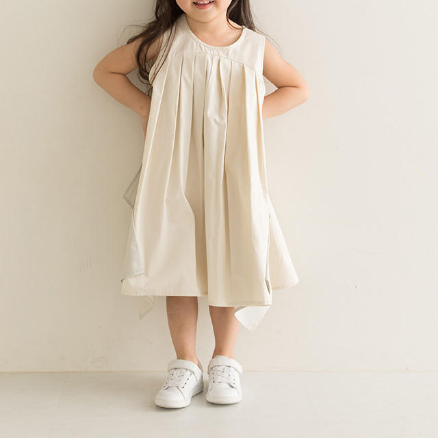 fifth(フィフス)のnunuforme 2019SS スクエアパッチワンピース /Ivory キッズ/ベビー/マタニティのキッズ服女の子用(90cm~)(ワンピース)の商品写真