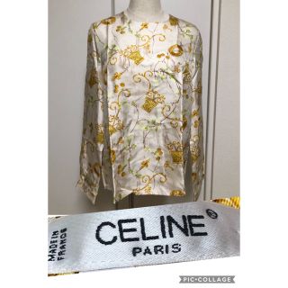 1980s~ フランス製 CELINE セリーヌ ヴィンテージ  シルク シャツ