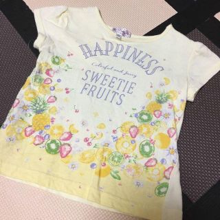 マザウェイズ(motherways)の可愛いフルーツ&花柄tシャツ　90cm(Tシャツ/カットソー)