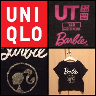 ユニクロ(UNIQLO)の【もも様専用☆】Barbie Tシャツ 120cm ブラック&ゴールド(Tシャツ/カットソー)