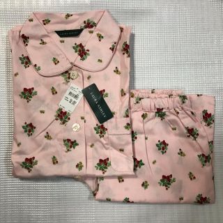 ローラアシュレイ(LAURA ASHLEY)の新品 ローラアシュレイ 長袖パジャマ L いちご柄　ピンク(パジャマ)