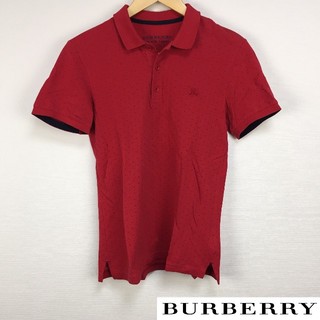 バーバリーブラックレーベル(BURBERRY BLACK LABEL)の美品 BURBERRY BLACK LABEL 半袖ポロシャツ レッド サイズ2(ポロシャツ)