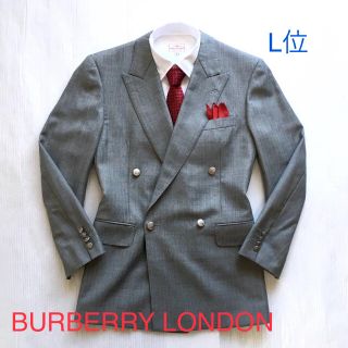 バーバリー(BURBERRY)の極美品★バーバリー×シルク混高級グレーダブルジャケット★春夏◎メタル釦◎B694(テーラードジャケット)