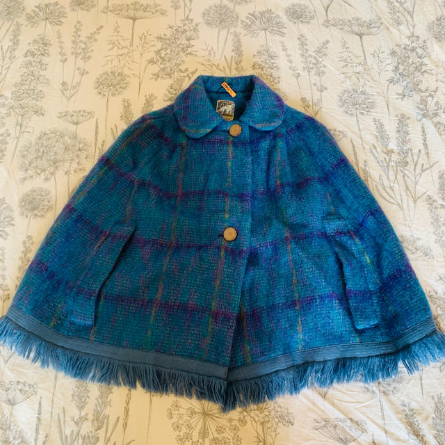 vintage スコットランド　ポンチョ レディースのジャケット/アウター(ポンチョ)の商品写真