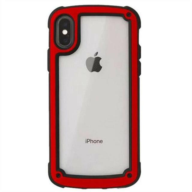 Apple(アップル)の【レッド】iphoneケース シンプル バイカラー スマホ/家電/カメラのスマホアクセサリー(iPhoneケース)の商品写真