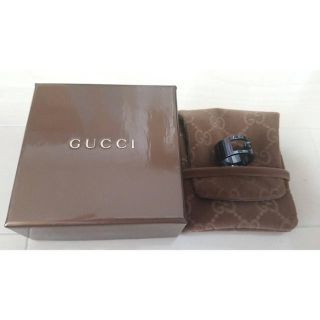 GUCCI  カットアウトGリングブラック(リング(指輪))