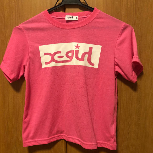 X-girl(エックスガール)のX-girl Tシャツ140センチ ピンク キッズ/ベビー/マタニティのキッズ服女の子用(90cm~)(Tシャツ/カットソー)の商品写真