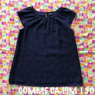 コムサイズム(COMME CA ISM)のCOMME CA ISM 花柄 シフォン チュニック ネイビー 130(Tシャツ/カットソー)