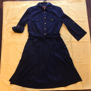 トリーバーチ(Tory Burch)のTory Burch navy ワンピース　size4(ひざ丈ワンピース)