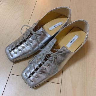 アメリヴィンテージ(Ameri VINTAGE)の完売品 AMERIvintage LACEUP LOAFER - silver(ローファー/革靴)