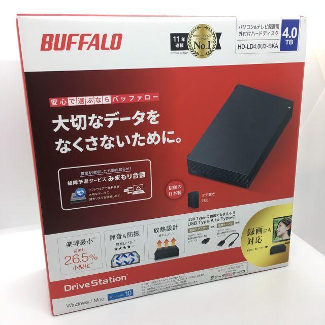 【新品外付けHDD】BUFFALO 4TB HD-LD4.0U3-BKA