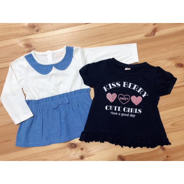 キッズ　女の子トップスセット キッズ/ベビー/マタニティのキッズ服女の子用(90cm~)(Tシャツ/カットソー)の商品写真