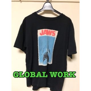 グローバルワーク(GLOBAL WORK)のGLOBAL WORK レトロムービーT ジョーズ　黒(Tシャツ(半袖/袖なし))