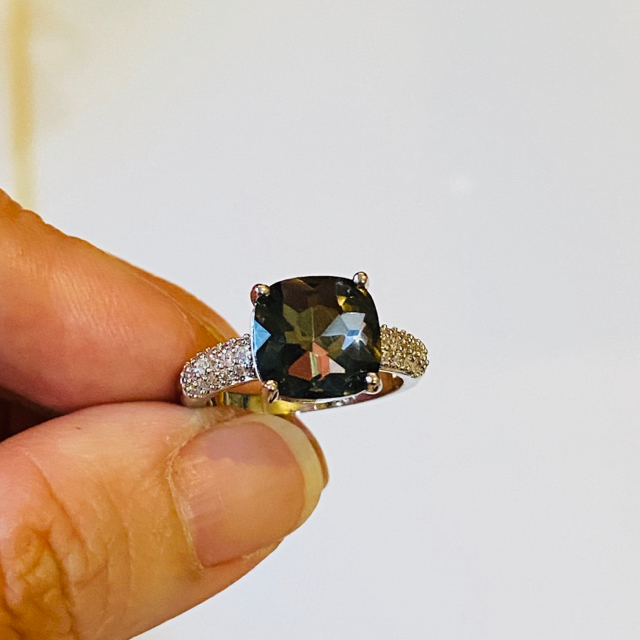 シルバーリング合成ブラックサファイア１１号 レディースのアクセサリー(リング(指輪))の商品写真