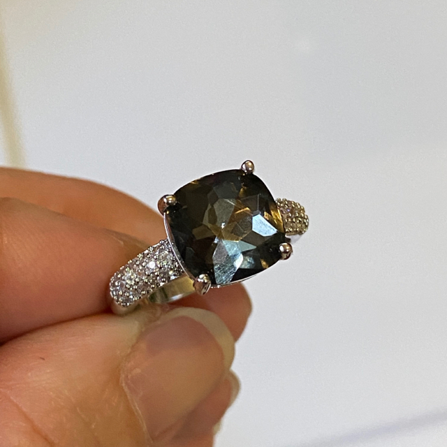 シルバーリング合成ブラックサファイア１１号 レディースのアクセサリー(リング(指輪))の商品写真