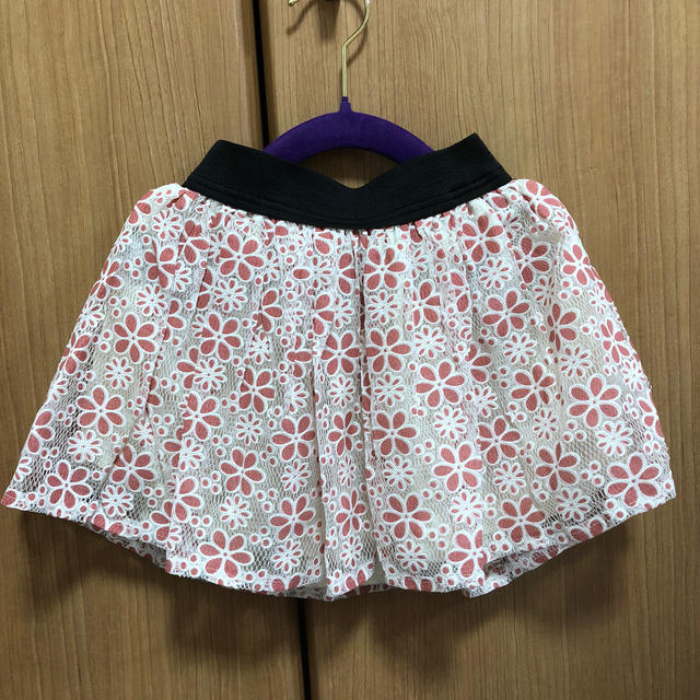 花模様 レーススカート キッズ/ベビー/マタニティのキッズ服女の子用(90cm~)(スカート)の商品写真