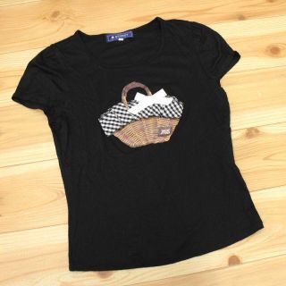 エムズグレイシー(M'S GRACY)のエムズグレイシー バスケット かごバッグ プリント Tシャツ カットソー 38(カットソー(半袖/袖なし))