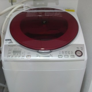 シャープ(SHARP)の【5/26まで】シャープ縦型洗濯乾燥機8.0kg 穴無し槽　ES-TX840-R(洗濯機)