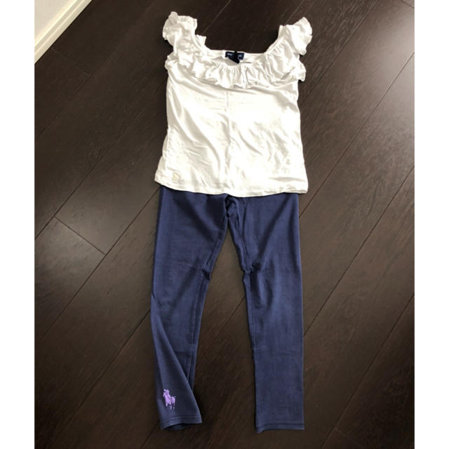 Ralph Lauren(ラルフローレン)のラルフ白フリル　レギンス キッズ/ベビー/マタニティのキッズ服女の子用(90cm~)(パンツ/スパッツ)の商品写真