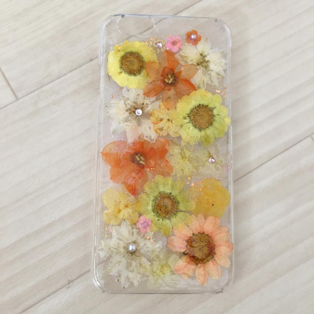 iPhone6.6s 押し花ケース ハンドメイドのスマホケース/アクセサリー(スマホケース)の商品写真