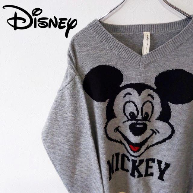 Disney Disney ディズニー ミッキープリントのセーター グレーの通販 By 古着屋ジョーンズ プロフ確認 ディズニーならラクマ